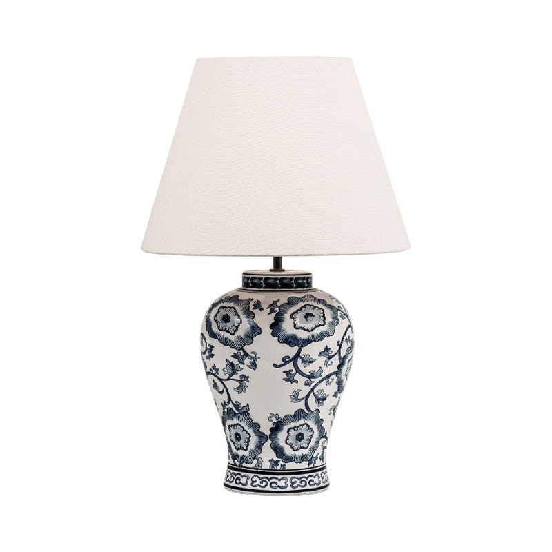 New Chinese Style Blue And White Porcelain Table Lamp