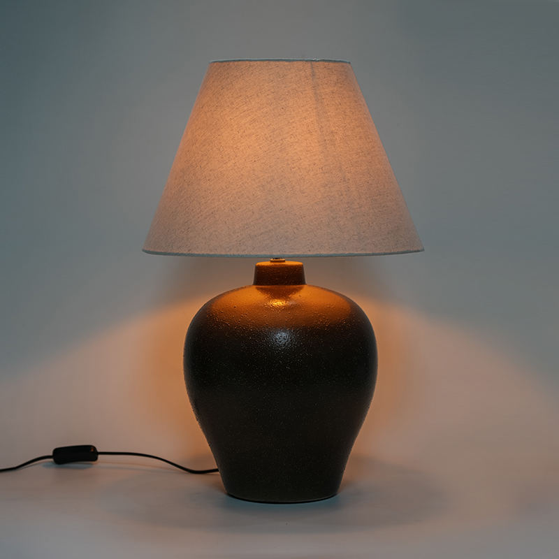 Ceramic Jar Retro New Chinese Style Bedside Table Lamp