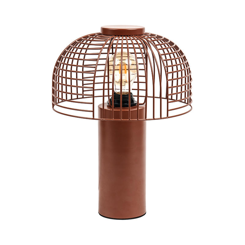 Black Bird Cage Wrought Iron Table Lamp