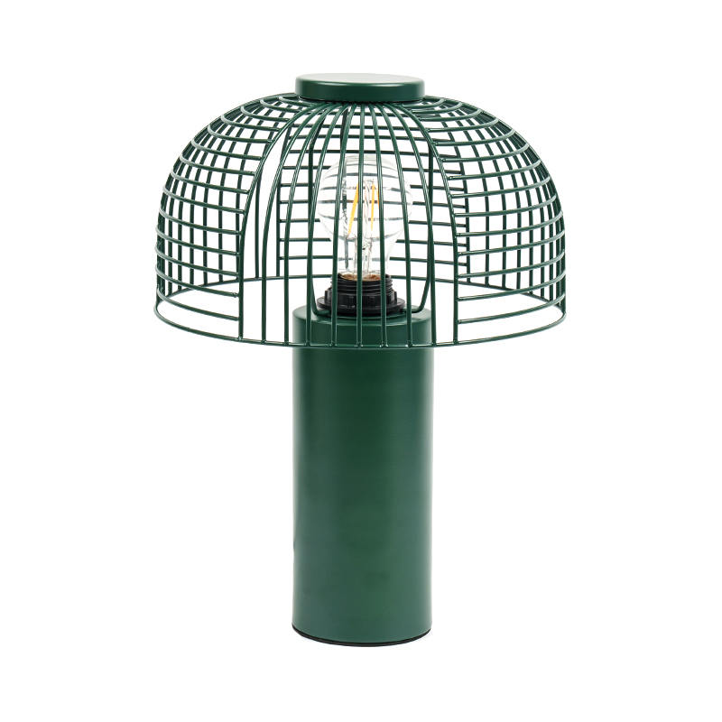 Black Bird Cage Wrought Iron Table Lamp