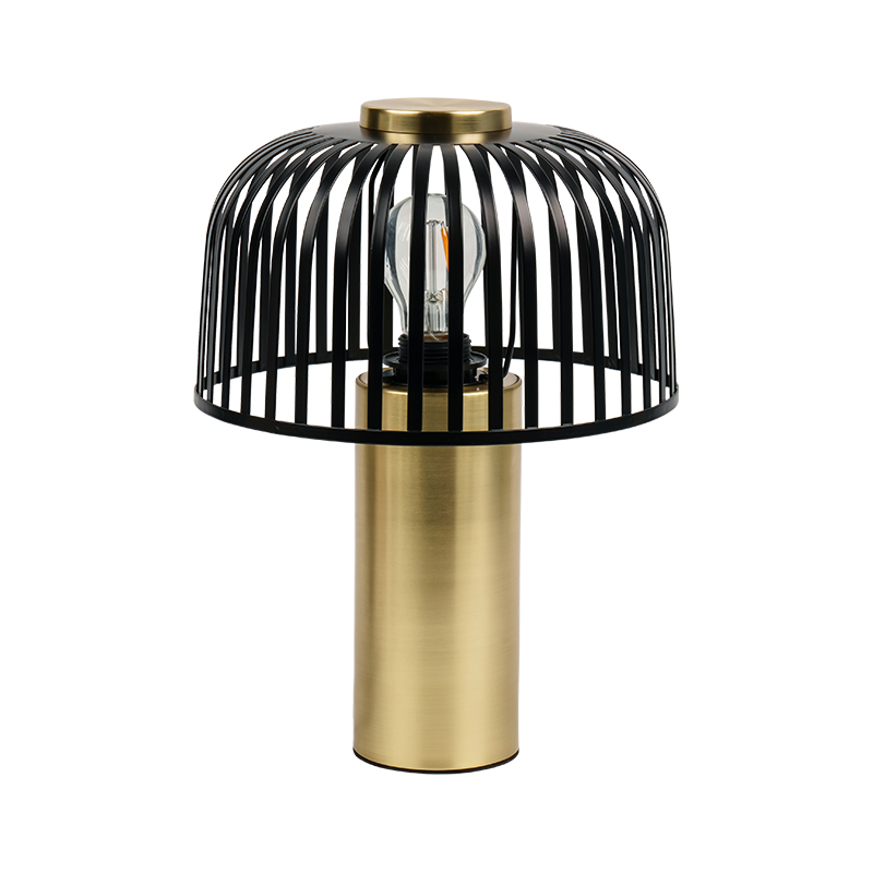 Iron Striped Hollow Decorative Table Lamp