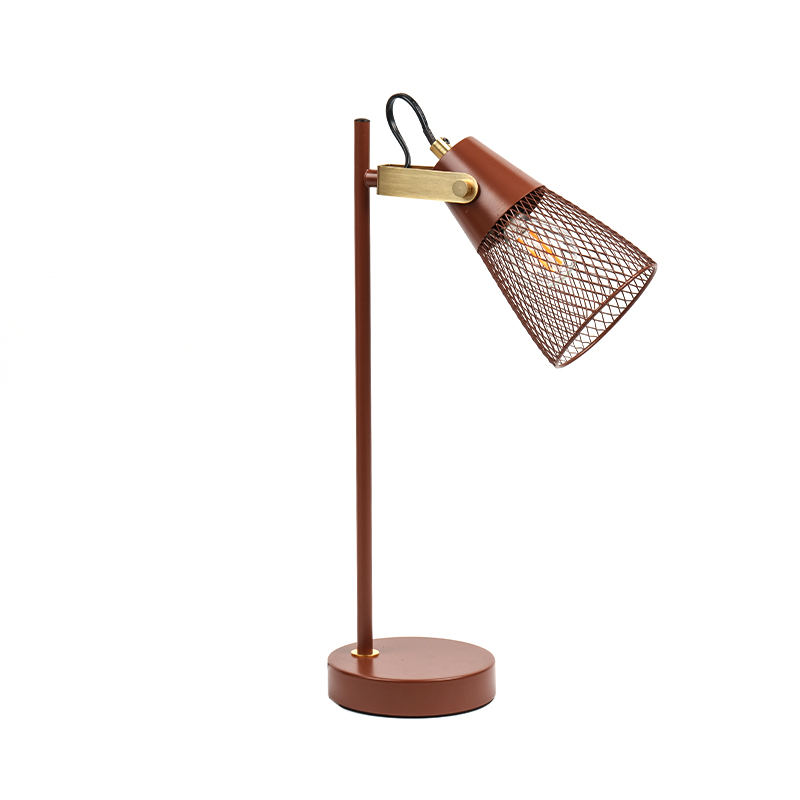 Hotel bedroom metal hollow iron table lamp