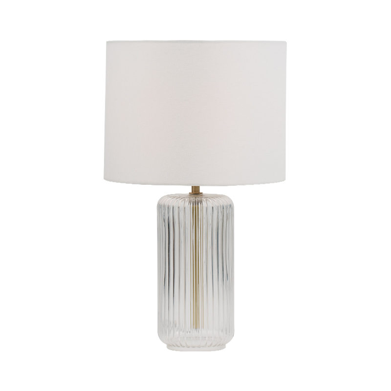 Cylindrical glass American style bedside table lamp