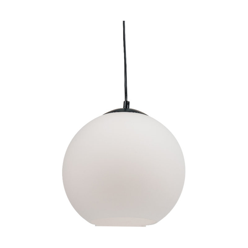 Spherical Dining Room Pendant Light Cream Glass