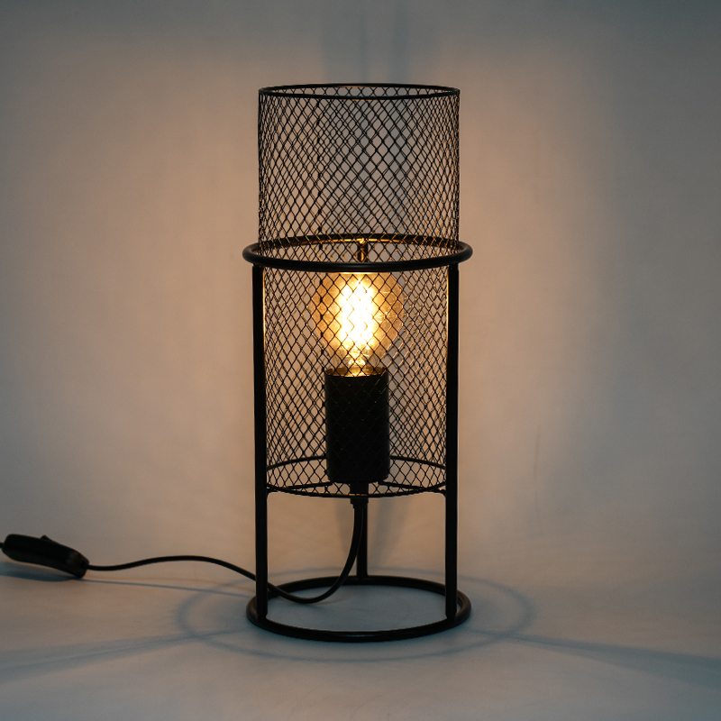 Mesh Cover Cylindrical Personality Table Lamp