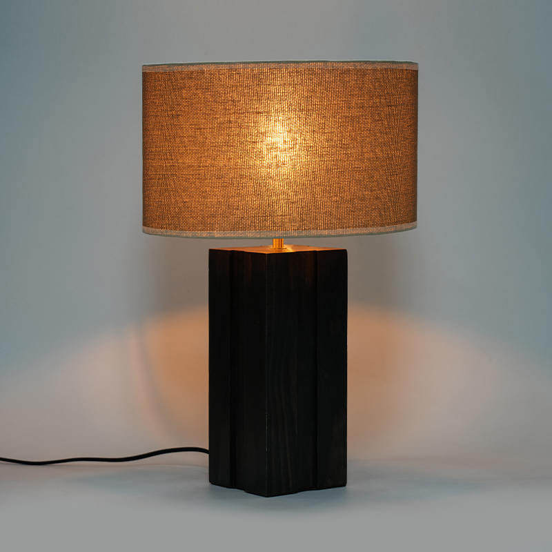 Artistic wooden table lamp