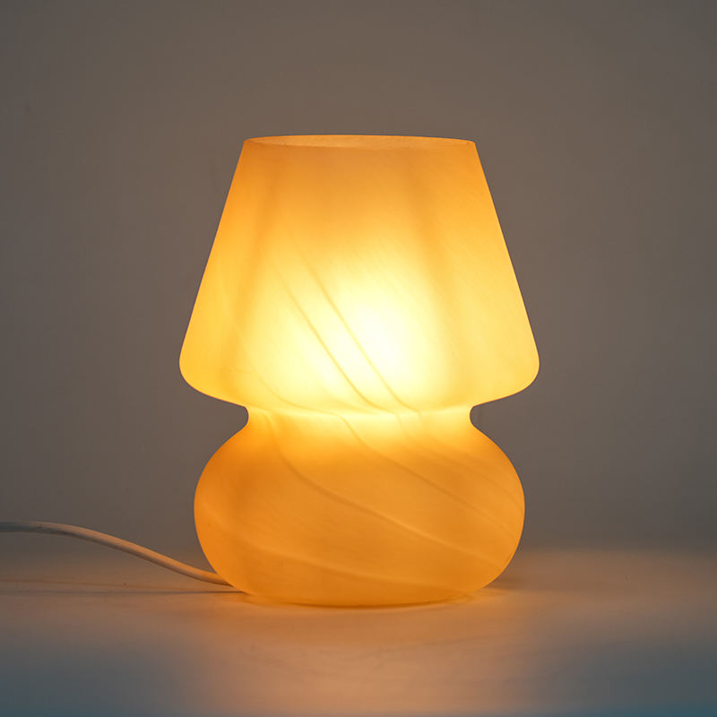 Cream Glass Table Lamp