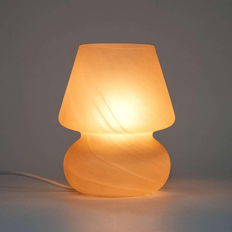 Cream Glass Table Lamp