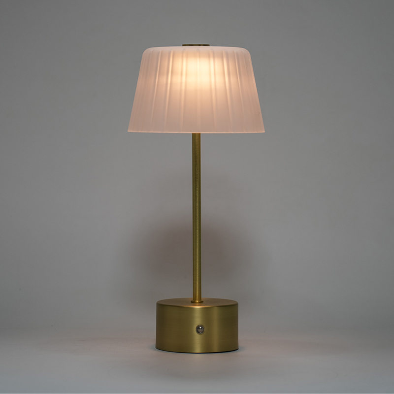 Gold Cone LED Rechargeable Table Lamp