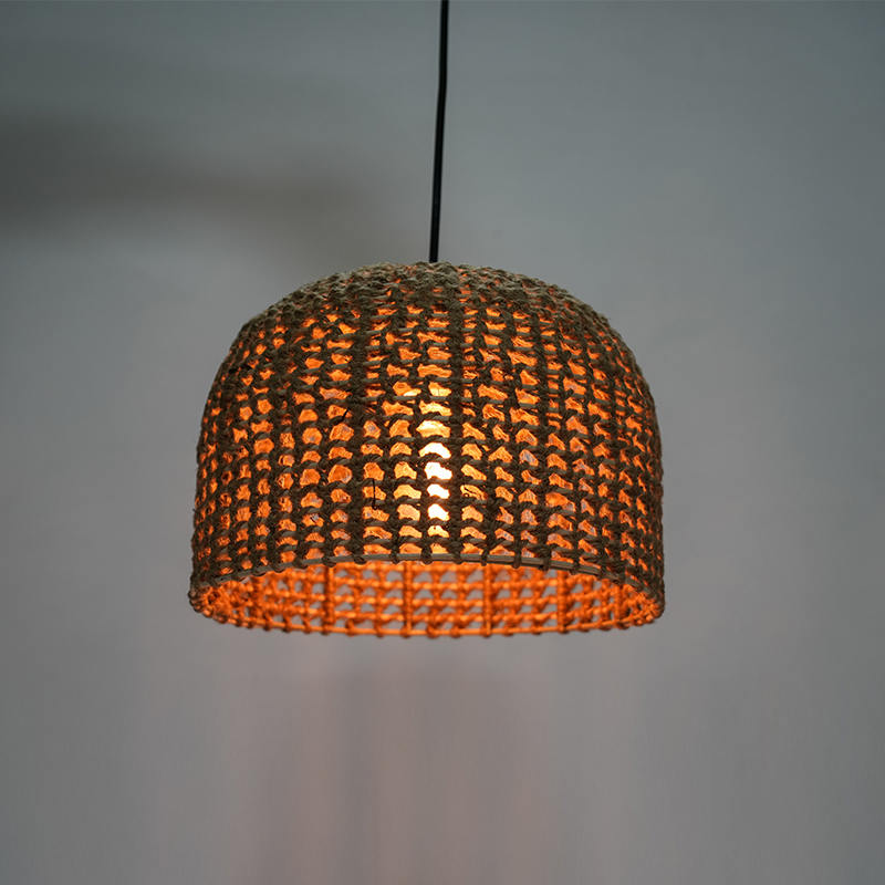 Rattan retro hotel and B&B chandelier (hemp rope weaving)