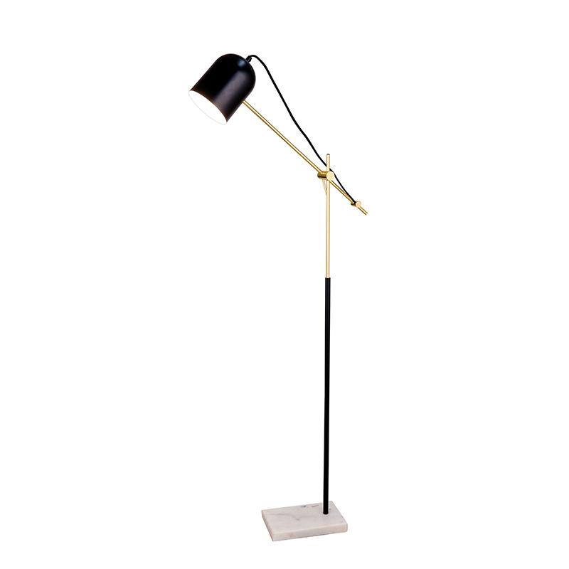 Metal Adjustable Arm Marble Base Floor Lamp