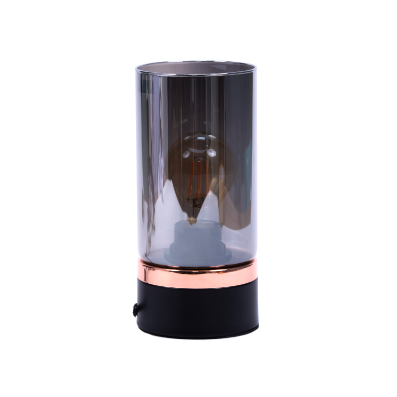 Black Glass Lampshade Table Lamp