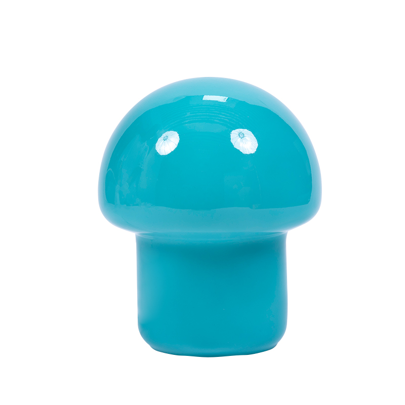 Blue Glass Mushroom Table Lamp