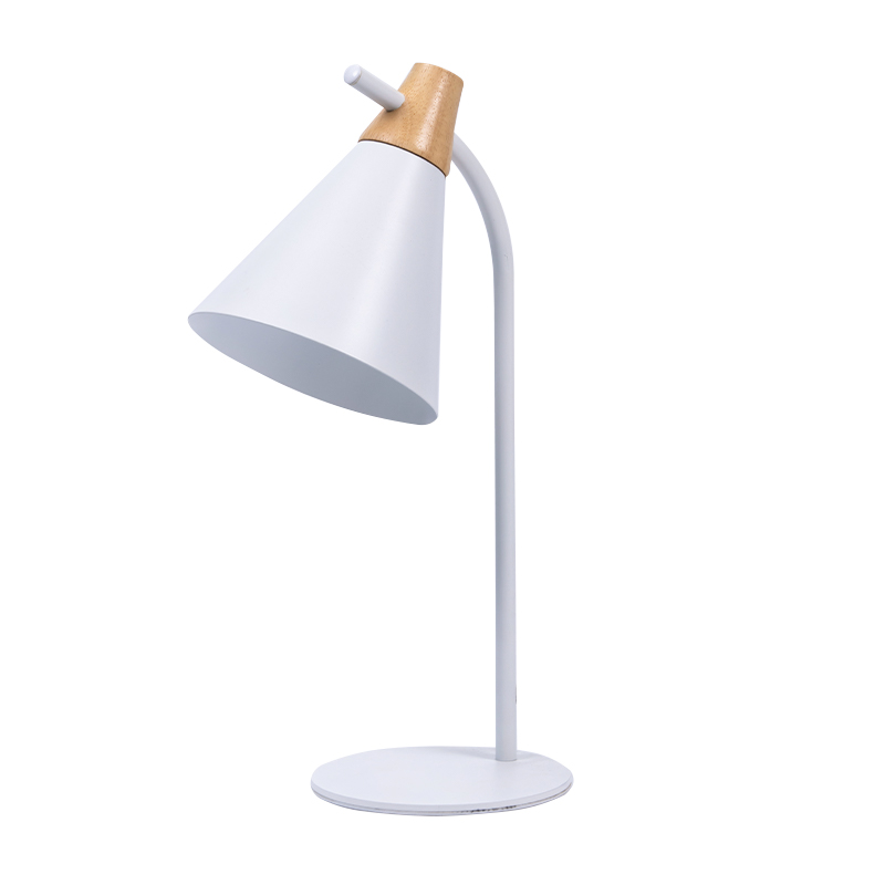 White Simple Iron Metal Table Lamp