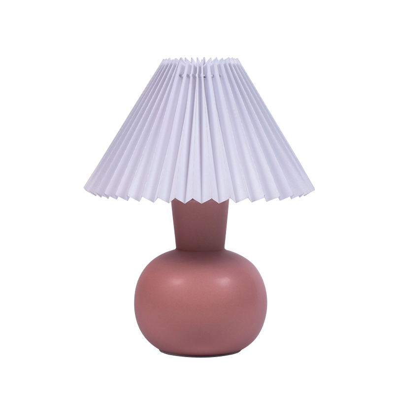 Pleated Lampshade Bedside Table Lamp