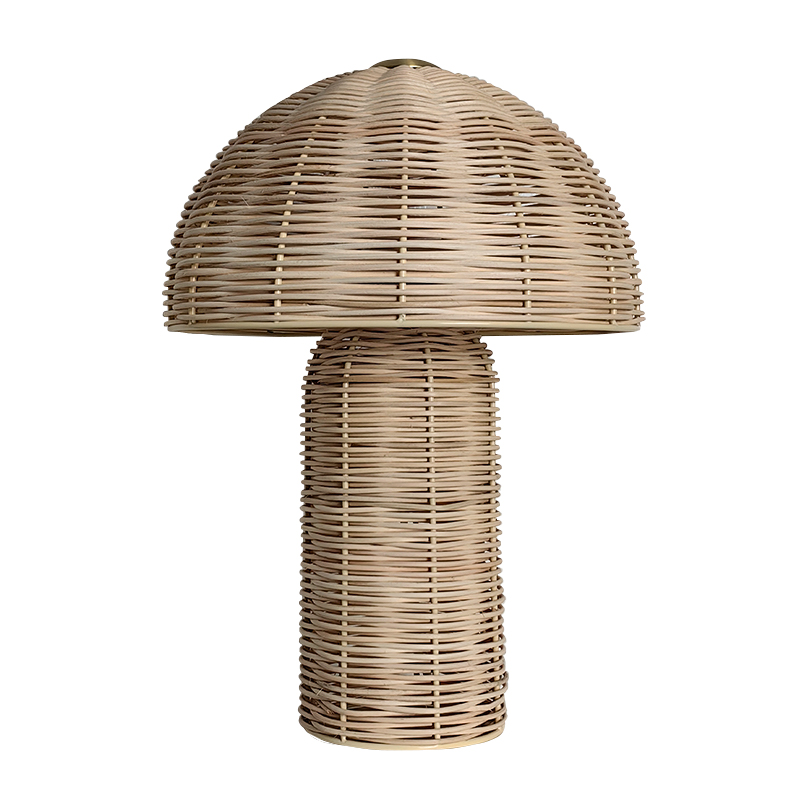 Rattan Mushroom-Shaped Table Lamp